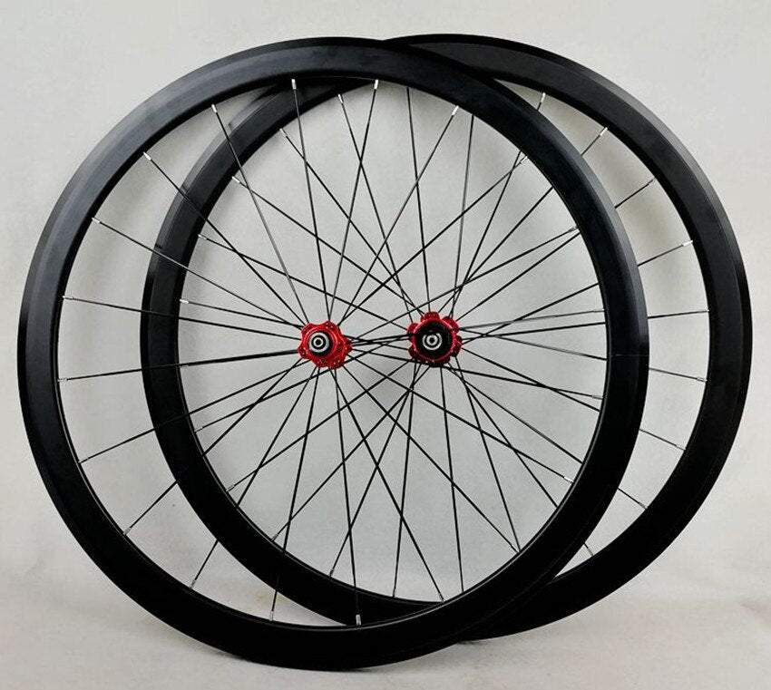 Litepro 700C Road Bicycle Wheelset 40MM Rim Sealed Bearing V Brake 12 Speed Flat Spoke Bicycle Wheels 20H 24H Alloy Rims