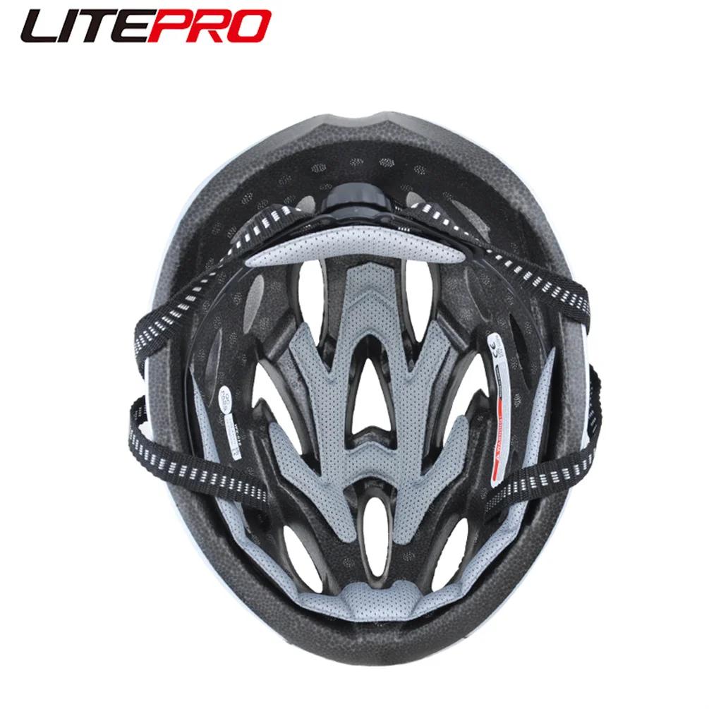 Litepro Folding Bicycle Integrally Molded Safety Helmet MTB Road Bike Breathable Anti Impact Hard Hat Cycling Equipment
