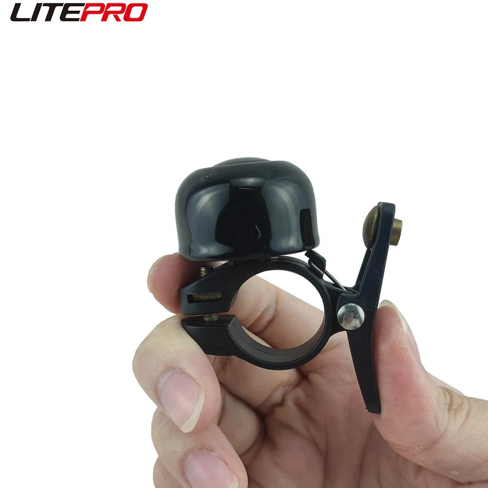 Litepro 1PC MTB Bicycle Copper Bell For Brompton Fnhon Folding Bike Mini Reto Horn Compatible With 21-23MM Handlebar