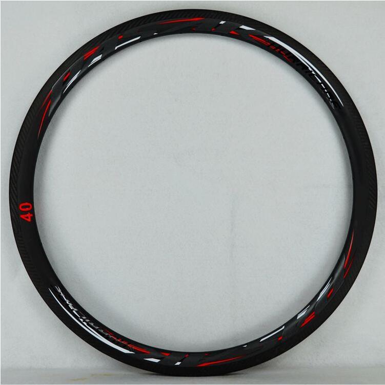 Litepro Road Bike 700C Wheelset Carbon Fat 40 55mm Rim Carbon Fiber Wheel V Brake Bicycle Rim 20/24hole Presta Valve Anti-cursor