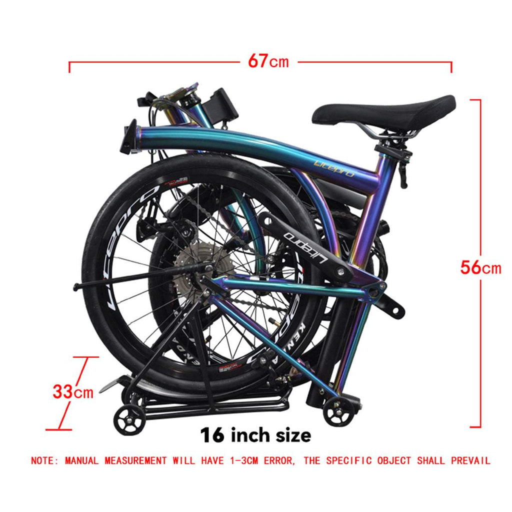 DIY Customized Litepro R9 16Inch External 9 Speed Trifold Folding Bicycle Straight M Handlebar Steel Frame