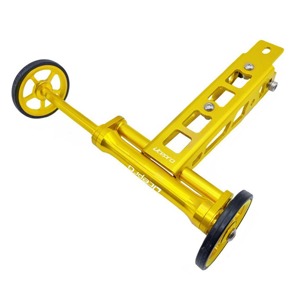 Litepro For Birdy Bicycle Telescopic Rod Easy Wheel Parking Frame Water Bottle Cage Folding Bike Easywheel Pushing Wheel Holder