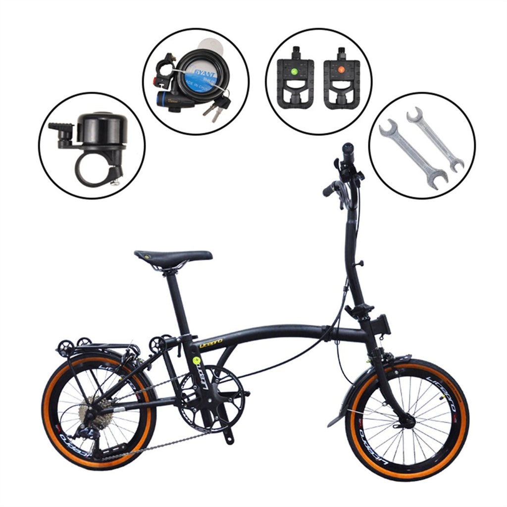 DIY Customized Litepro R20 20Inch External 9 Speed Trifold Folding Bicycle Straight M Handlebar Steel Frame