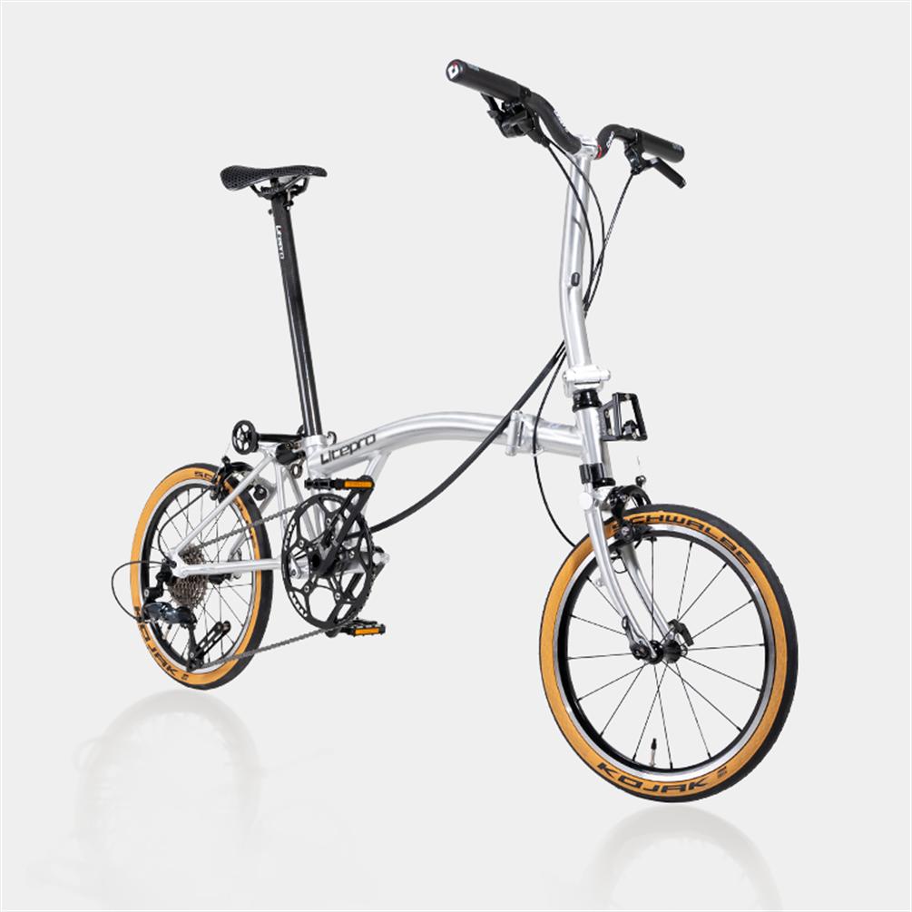 Litepro S9 16inch 9 Speed Tri-fold Folding Bike Aluminum Alloy Frame Silver