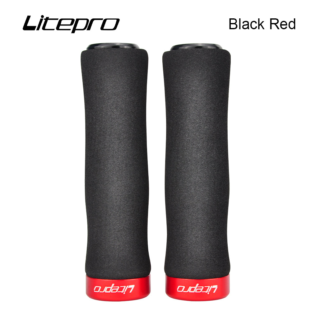 Litepro Lockable Sponge Bike Grips – 22-23mm, 135mm, Single-Sided Clamp, Ultra-Soft (74g/Pair)