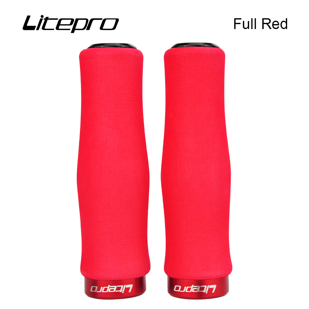 Litepro Lockable Sponge Bike Grips – 22-23mm, 135mm, Single-Sided Clamp, Ultra-Soft (74g/Pair)