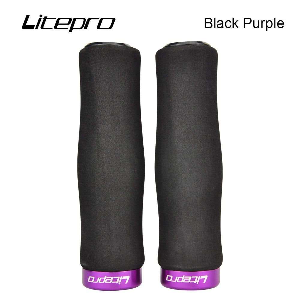 Litepro Lockable Sponge Bike Grips – 22-23mm, 135mm, Single-Sided Clamp, Ultra-Soft (74g/Pair)