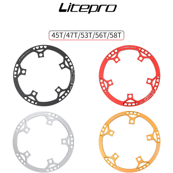 Litepro MATEに対応♪軽量スパイダーチェーンリング53T BCD130 Litepro Spider Chainring - 53T/56T/58T, 130 BCD, CNC Aluminum, for