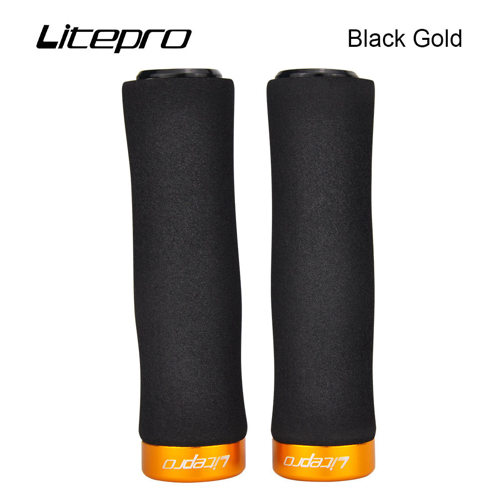 Litepro Lockable Sponge Bike Grips – 22-23mm, 135mm, Single-Sided Clamp, Ultra-Soft (74g/Pair)