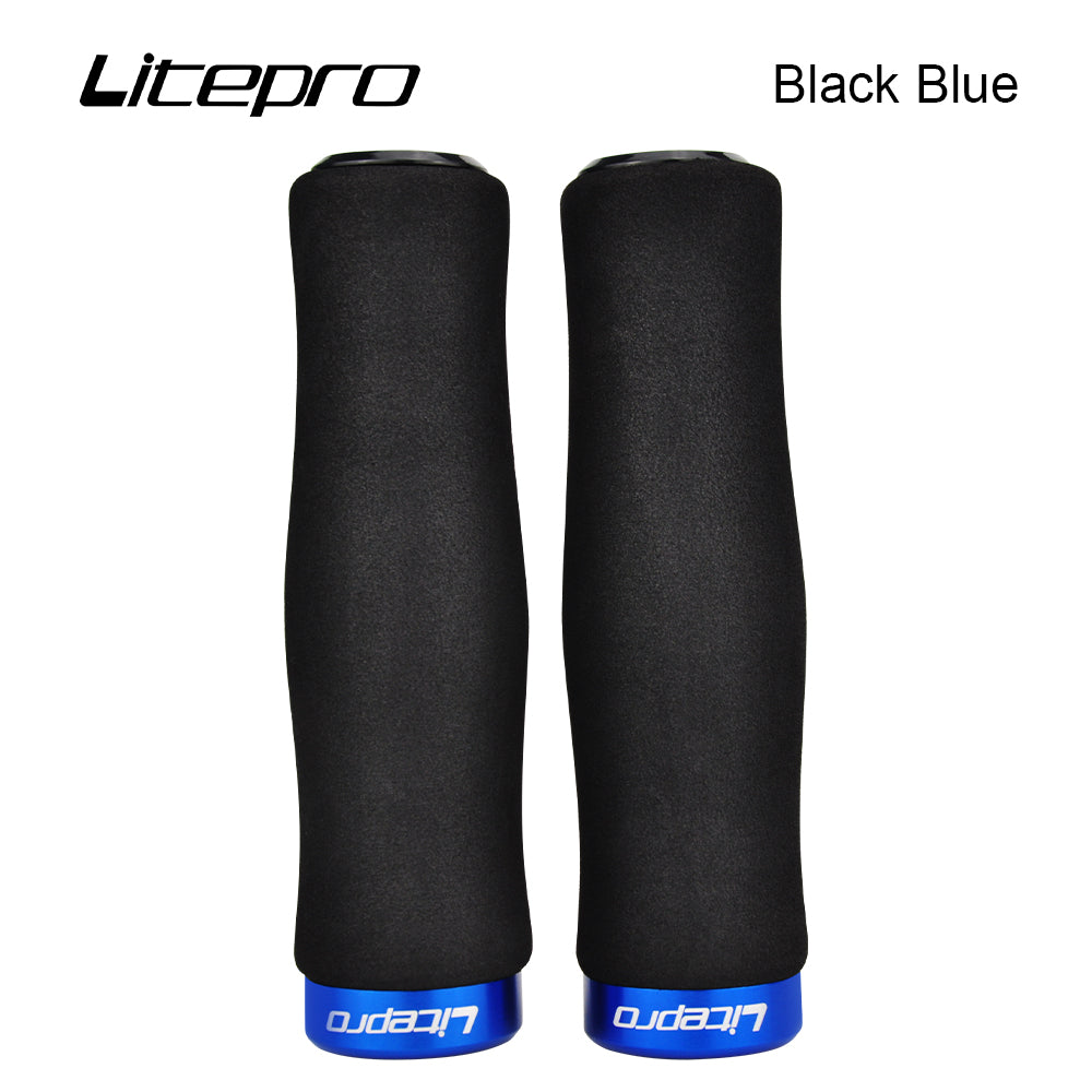 Litepro Lockable Sponge Bike Grips – 22-23mm, 135mm, Single-Sided Clamp, Ultra-Soft (74g/Pair)