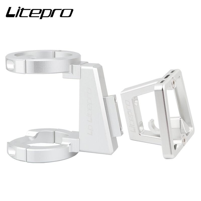Litepro Elite Folding Bicycle K3 plus Pig Nose Front Bag Adapter Mount Alloy Modified Front Shelf Racks Bike For Fnhon Dahon