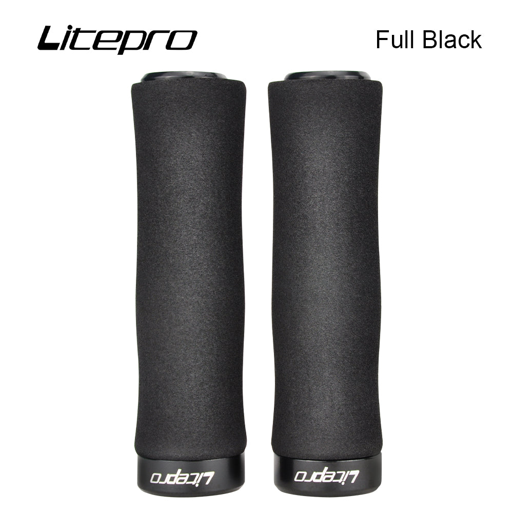 Litepro Lockable Sponge Bike Grips – 22-23mm, 135mm, Single-Sided Clamp, Ultra-Soft (74g/Pair)