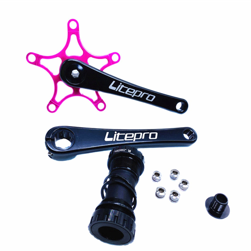 Litepro Folding Bike Integrated Hollow Crankset Aluminum Alloy 412 For Brompton
