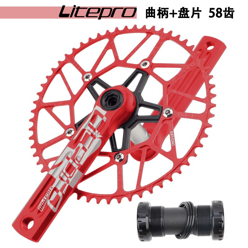 Litepro Edgepro Electroplating Integrated Crankset & Chainring