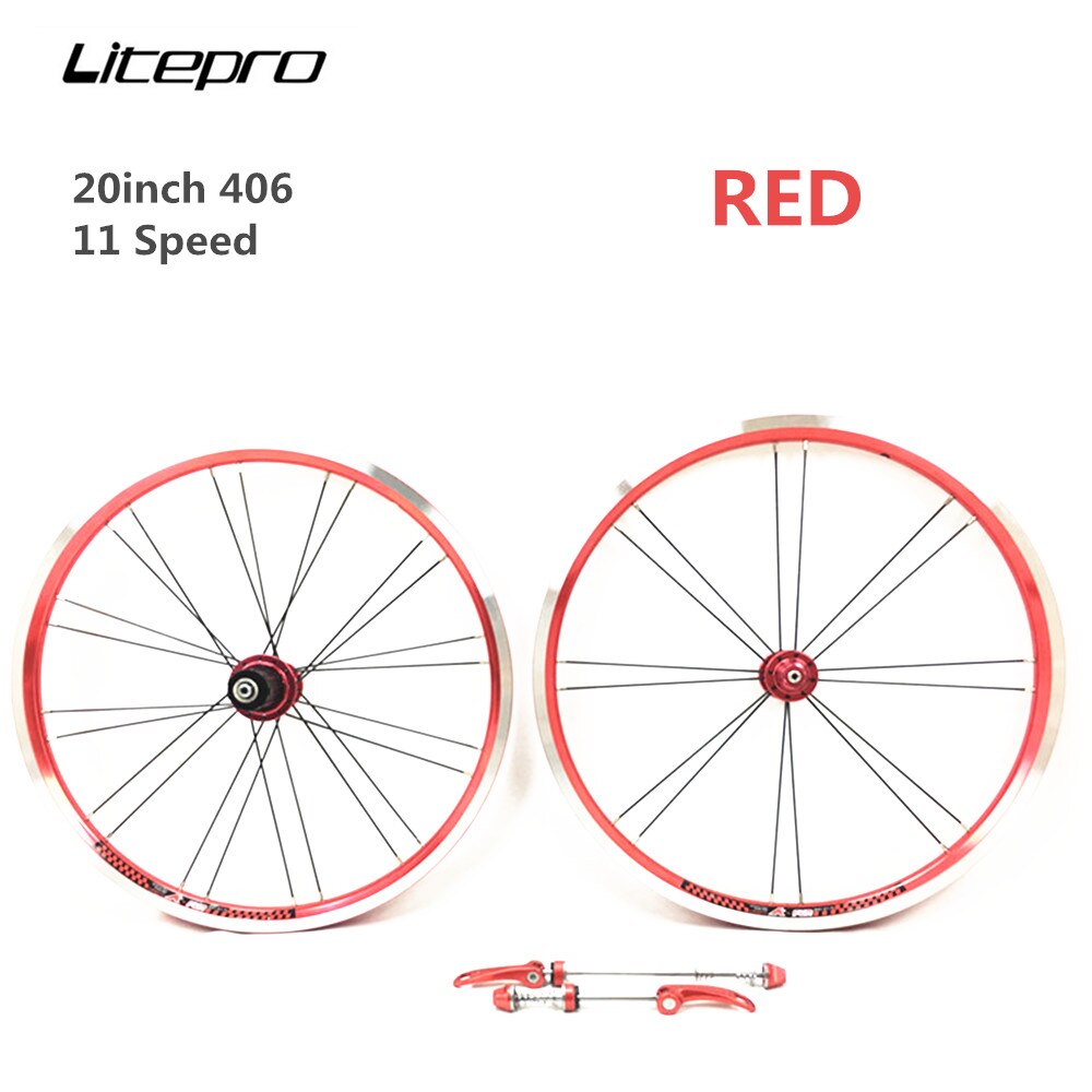 Litepro K-Fun 20inch 406 V Brake Wheelset 4 Sealed Bearings 11 Speed