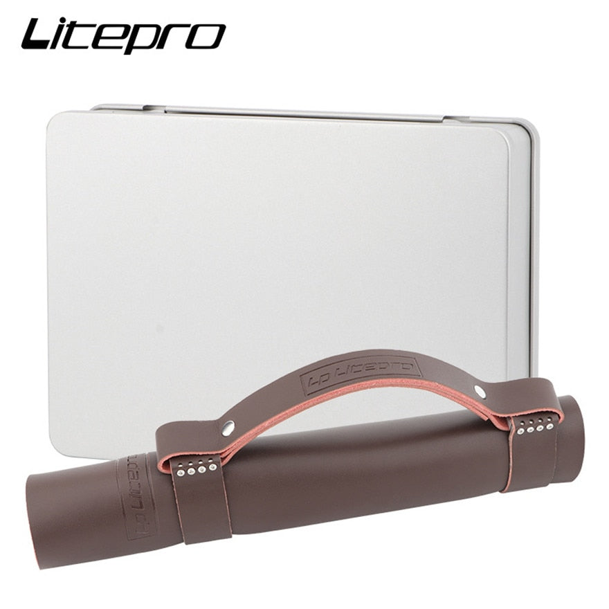 Mango de cuero de bicicleta plegable LP litepro para manillar de vehículo Brompton hebilla de mano de bicicleta Retro