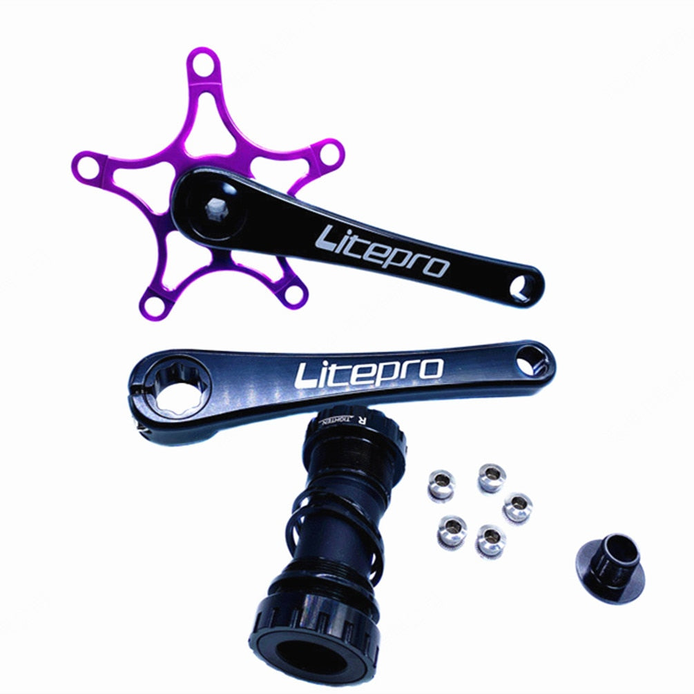 Litepro Folding Bike Integrated Hollow Crankset Aluminum Alloy 412 For Brompton