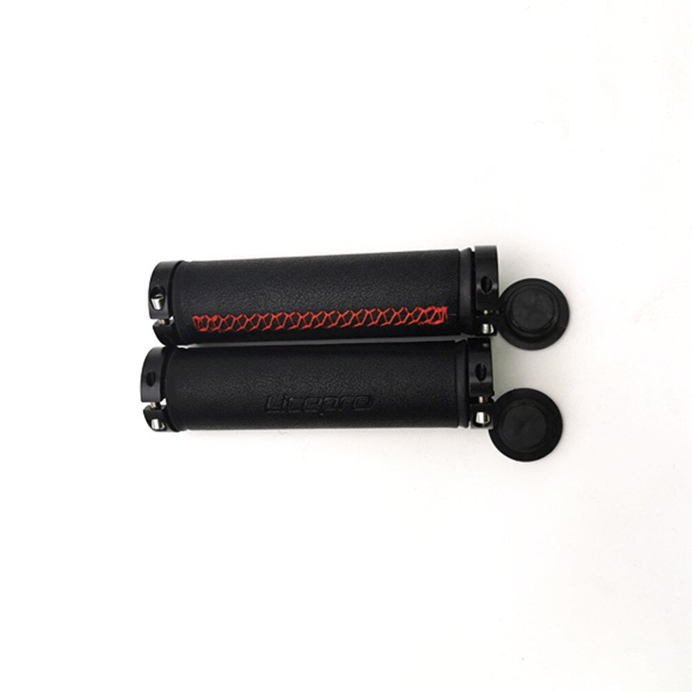 Litepro PU Leather Bike Grips – 22.2mm, 128/132mm, Premium Synthetic Leather (140g/200g per Pair)