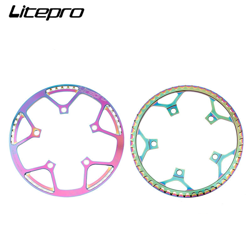 Litepro Electroplating Color With Guard Folding Bike Chainring