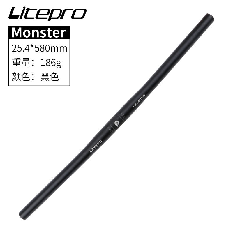 Litepro Monster Handlebar – 25.4×540/580mm, 6061-T6 Aluminum, Forged & Heat-Treated (167g-186g)