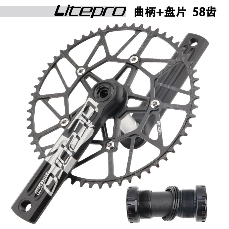 Litepro Edgepro Electroplating Integrated Crankset & Chainring