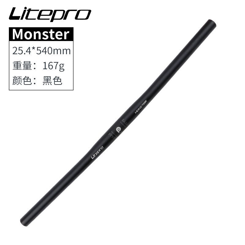 Litepro Monster Handlebar – 25.4×540/580mm, 6061-T6 Aluminum, Forged & Heat-Treated (167g-186g)