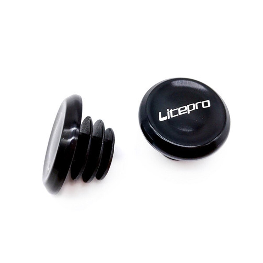 Litepro Bike Handlebar End Plugs – Plastic Body with Aluminum Cover, Lightweight 8.9g