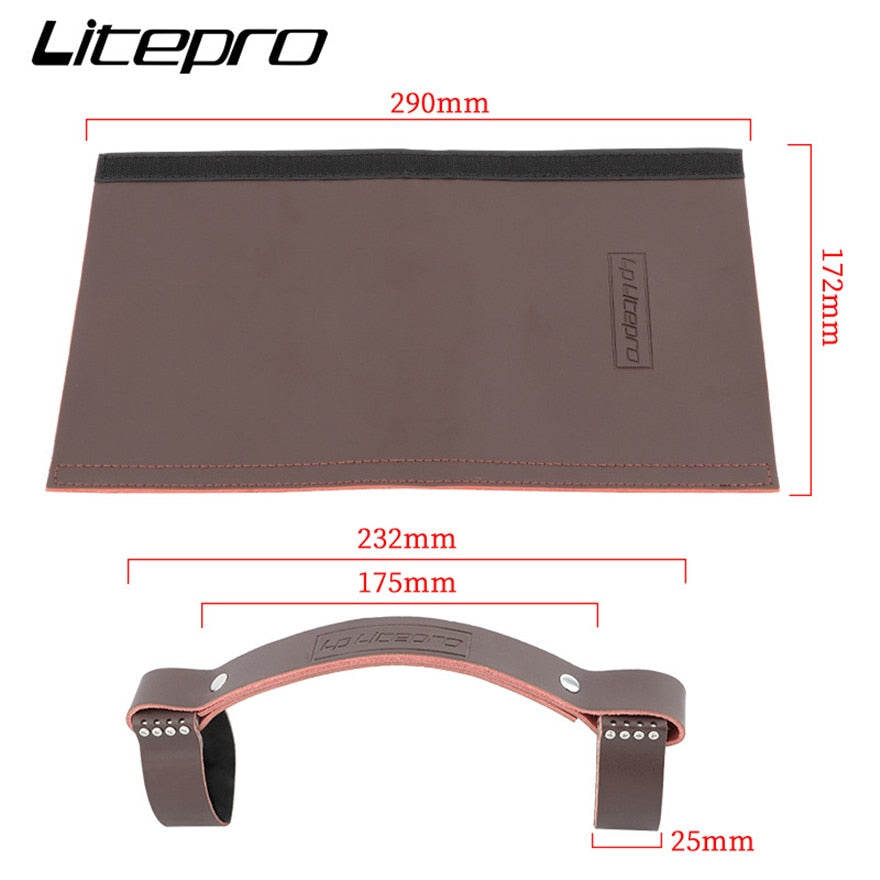 Mango de cuero de bicicleta plegable LP litepro para manillar de vehículo Brompton hebilla de mano de bicicleta Retro