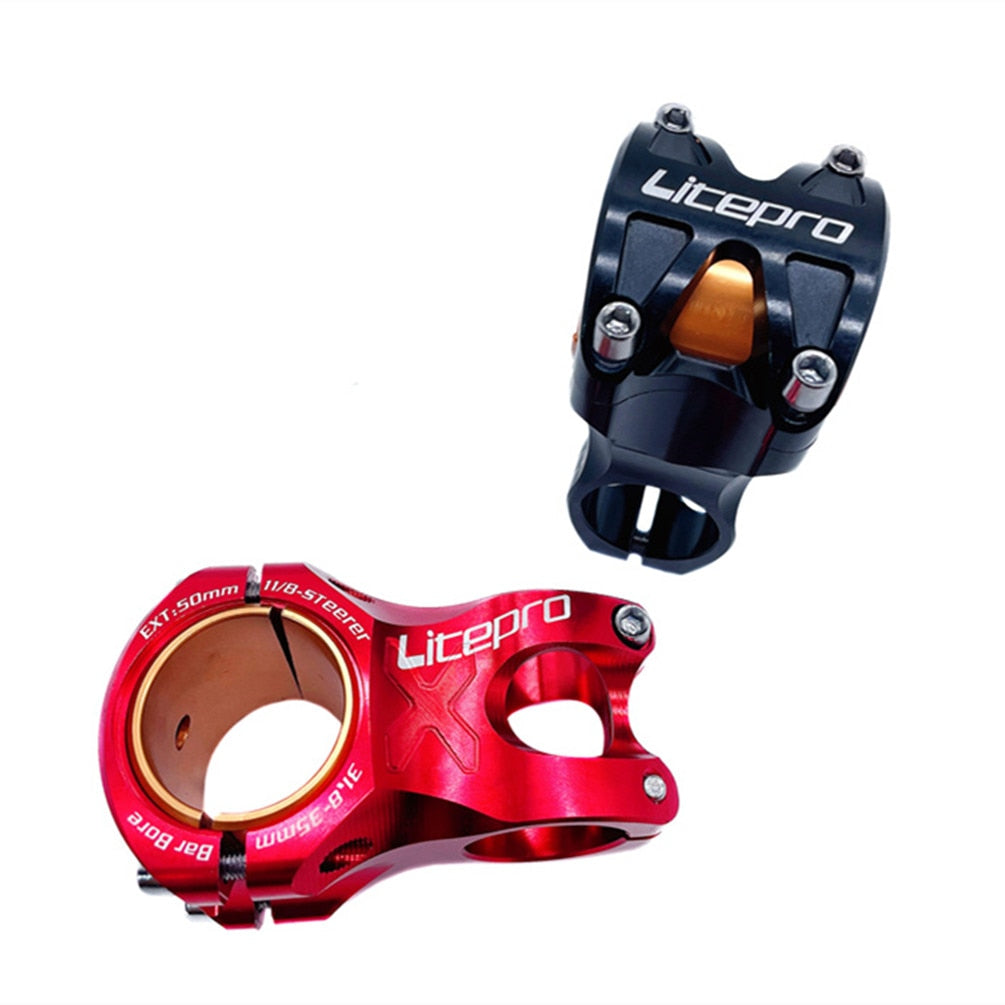 Litepro 31.8mm Lightweight Bicycle Stem - 50mm Length, Hollow Aluminum Alloy, Fits 28.6mm Fork (156g)