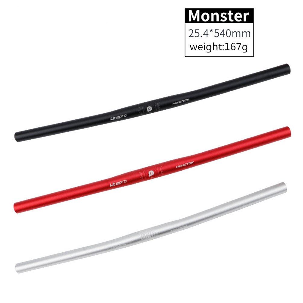 Litepro Monster Handlebar – 25.4×540/580mm, 6061-T6 Aluminum, Forged & Heat-Treated (167g-186g)