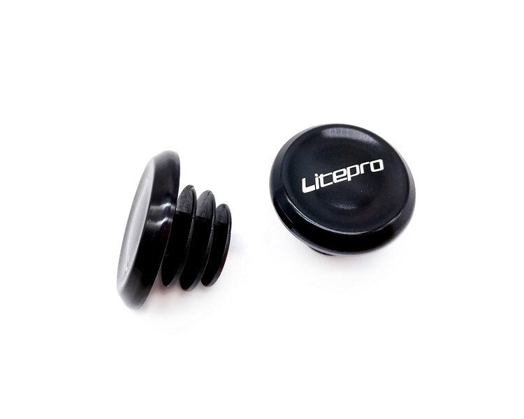 Litepro Bike Handlebar End Plugs – Plastic Body with Aluminum Cover, Lightweight 8.9g