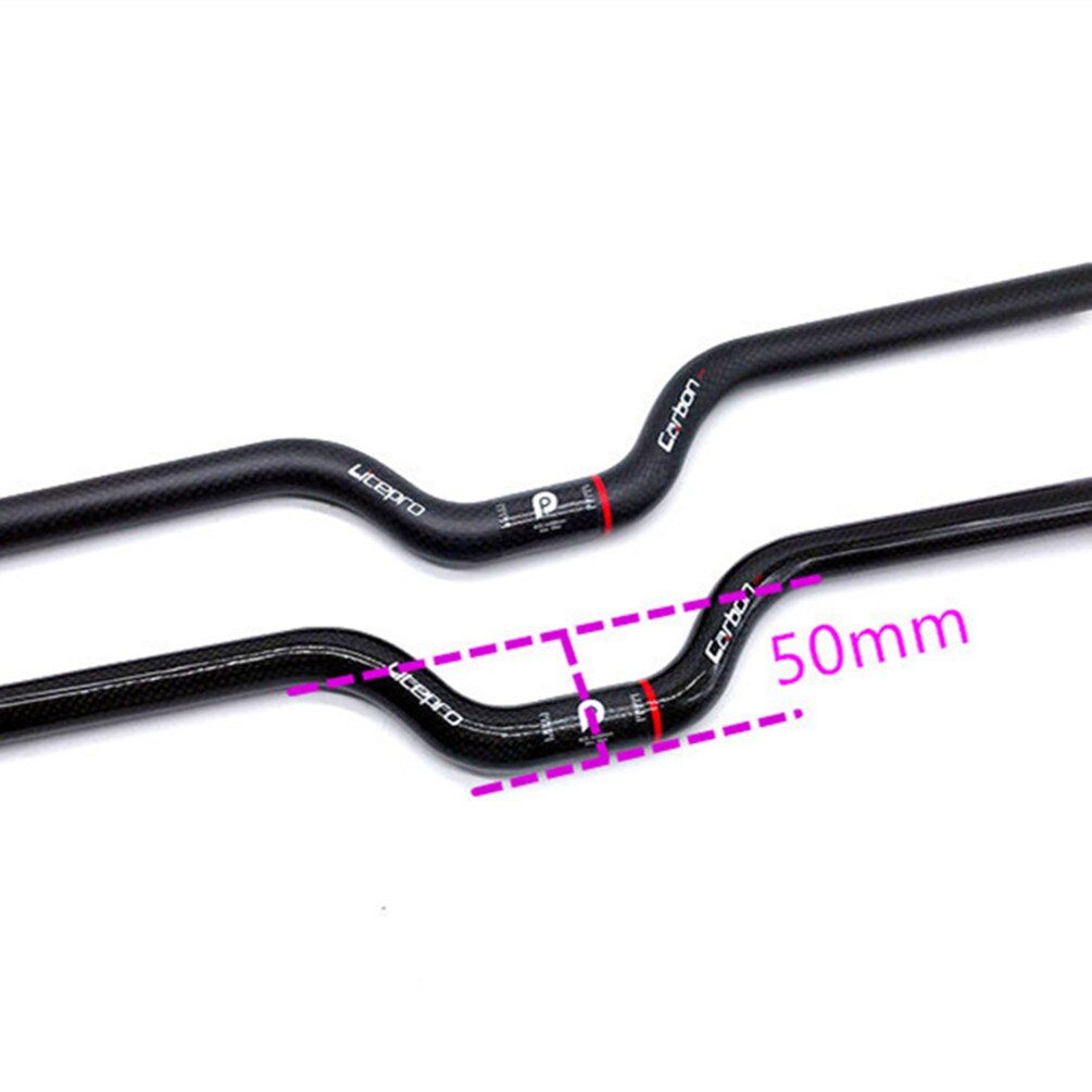 Litepro M-Style Carbon Fiber Handlebar – 25.4×580mm, 50mm Rise, Ultra-Light 105g