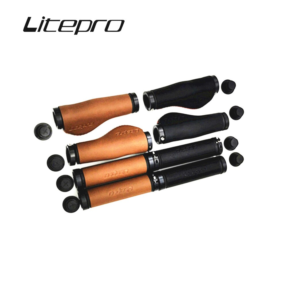 Litepro PU Leather Bike Grips – 22.2mm, 128/132mm, Premium Synthetic Leather (140g/200g per Pair)