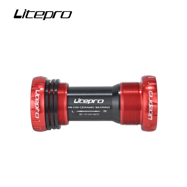 Litepro Elite MTB Mountain Bicycle Ceramic External Bearing Bottom Brackets Screw-in Threaded BB68mm Bearing Bottom Bracket