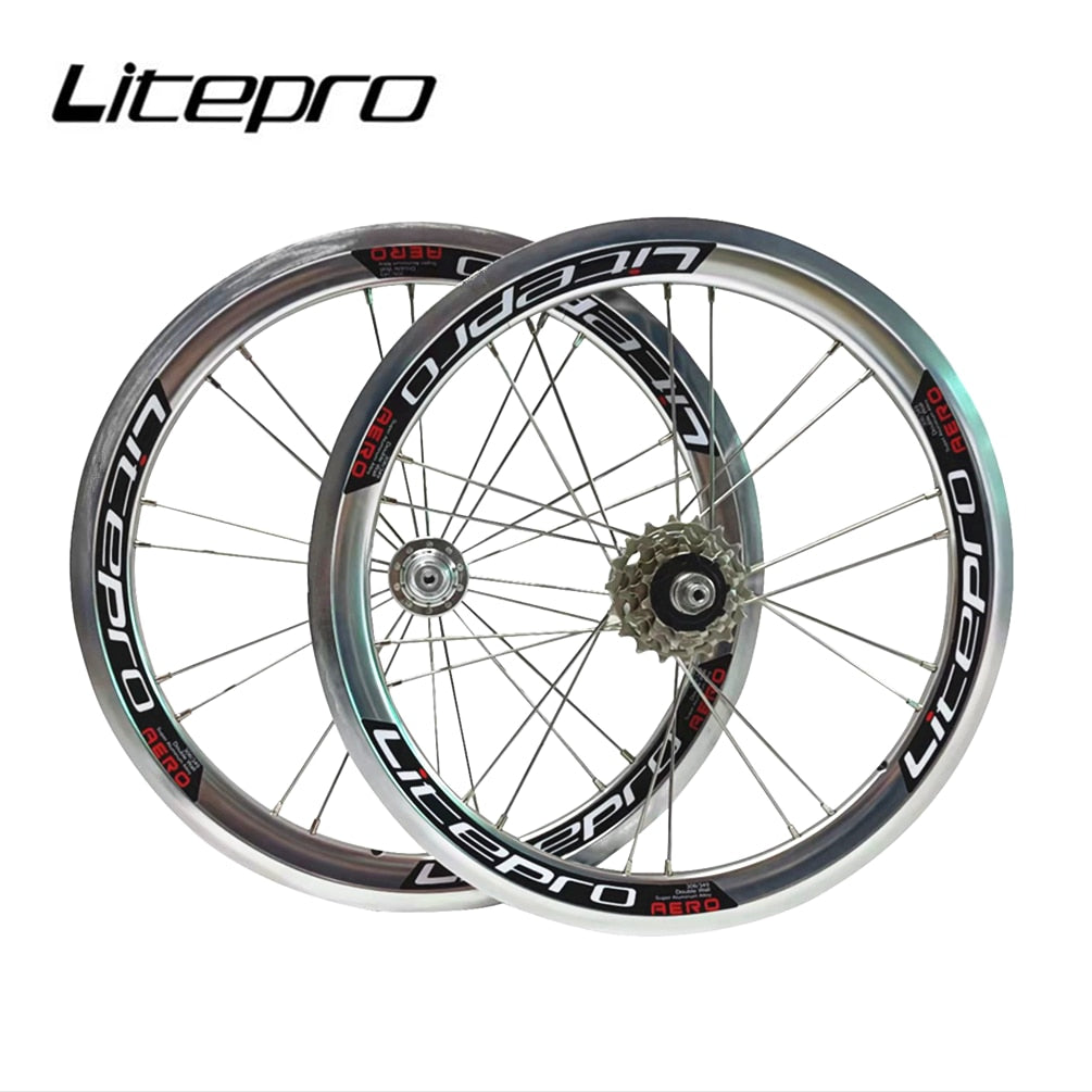Litepro AERO 16Inch 305 349 V Brake 74mm 95mm External 5 Speed Wheelset For Dahon D5 Folding Bicycle Sealed Bearing Wheels