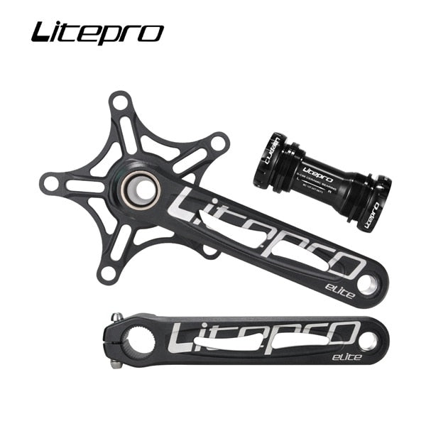 Litepro Elite Hollow Integrated Cranks BMX Bike Aluminum Alloy 5 Claws Crank 116 mm Shaft With Ceramic Bottom Bracket