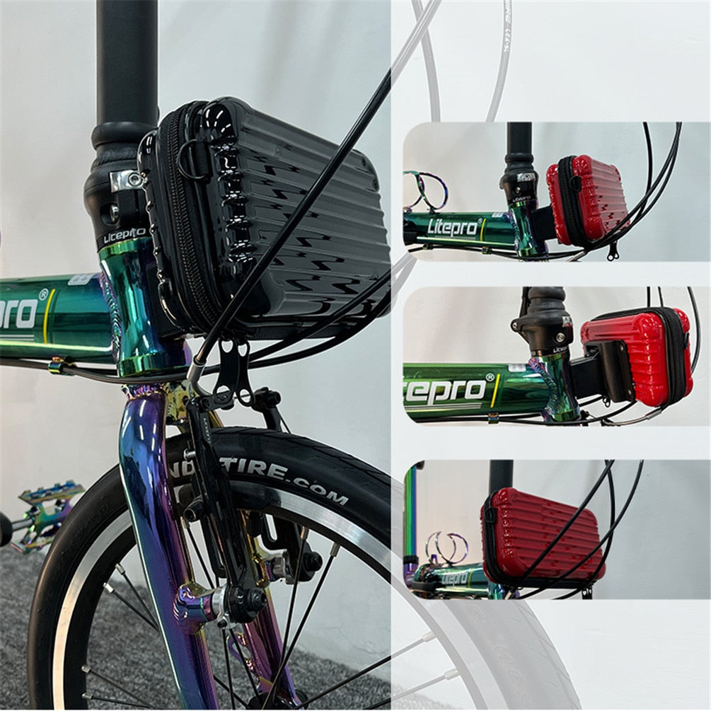 Litepro-Litepro For Bromp Bicycle Pig Nose Bag Waterproof Mini Suitcase Storage Folding Bike Portable Headstock