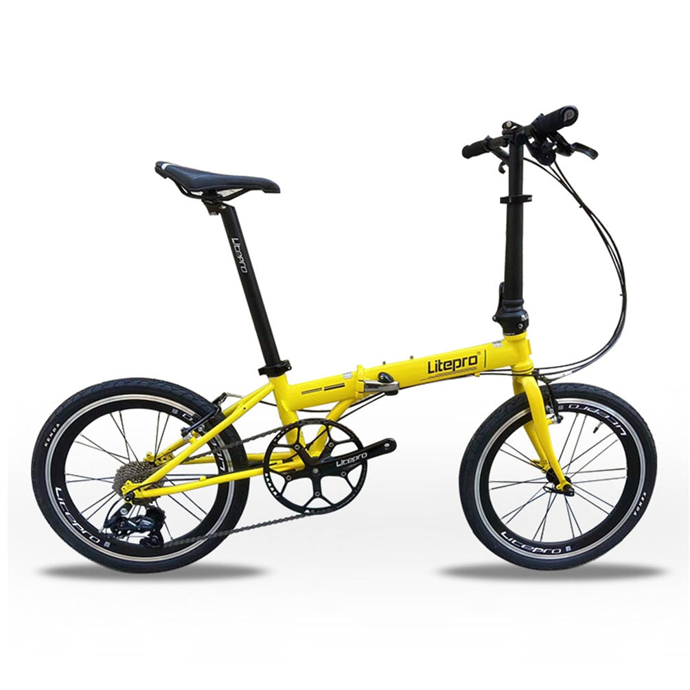 Litepro 20Inch Folding Bike V Brake External 10Speed Bicycle Steel Frame Portable Vehicl