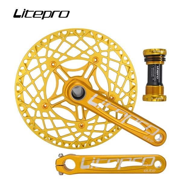 Litepro Elite MTB Folding Bicycle Hollow One-Integrated Crankset Single Chainwheel 53T/56T/58T Spider Sprocket BMX Chainring