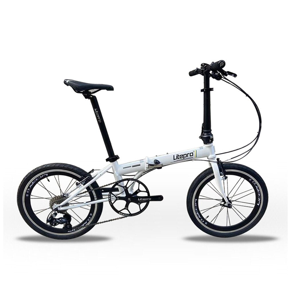 Litepro 20Inch Folding Bike V Brake External 10Speed Bicycle Steel Frame Portable Vehicl