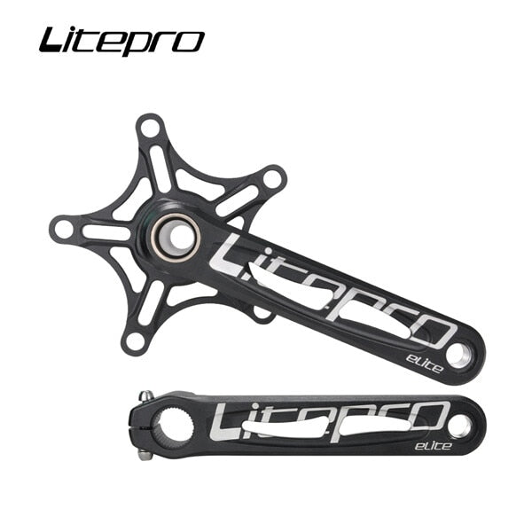 Litepro Elite Hollow Integrated Cranks BMX Bike Aluminum Alloy 5 Claws Crank 116 mm Shaft With Ceramic Bottom Bracket