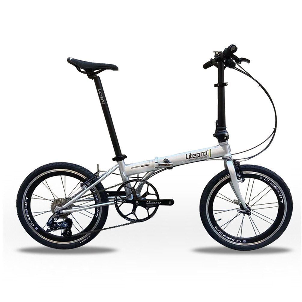 Litepro 20Inch Folding Bike V Brake External 10Speed Bicycle Steel Frame Portable Vehicl