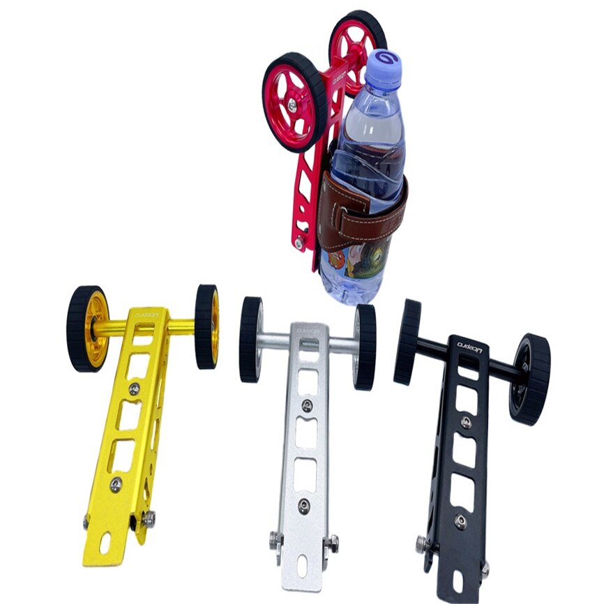 Litepro Elite Folding Bike Rolling Wheel Rack Alloy Thick Wheel Thin Wheel Bottle Cage Pushing Mount For birdy 1/2/3