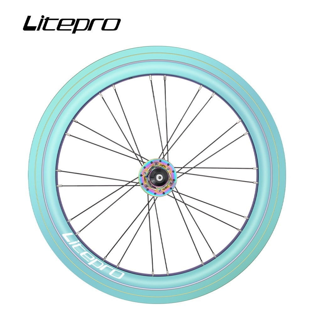 Litepro Elite AERO S42 20 Inch Wheelset 100/135mm 4 Bearings 451 V Disc Brake Rainbow Sealed Rims Wheel For 8/9/10/11 Speed