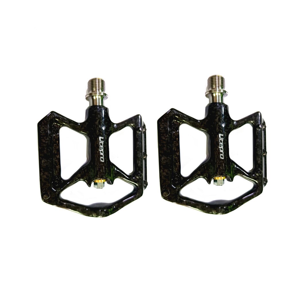 Litepro Folding Bicycle 3 Bearing Titanium Axle Pedal Mountain Bike Carbon Fiber Pedals 178g