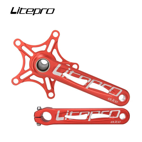 Litepro Elite Hollow Integrated Cranks BMX Bike Aluminum Alloy 5 Claws Crank 116 mm Shaft With Ceramic Bottom Bracket