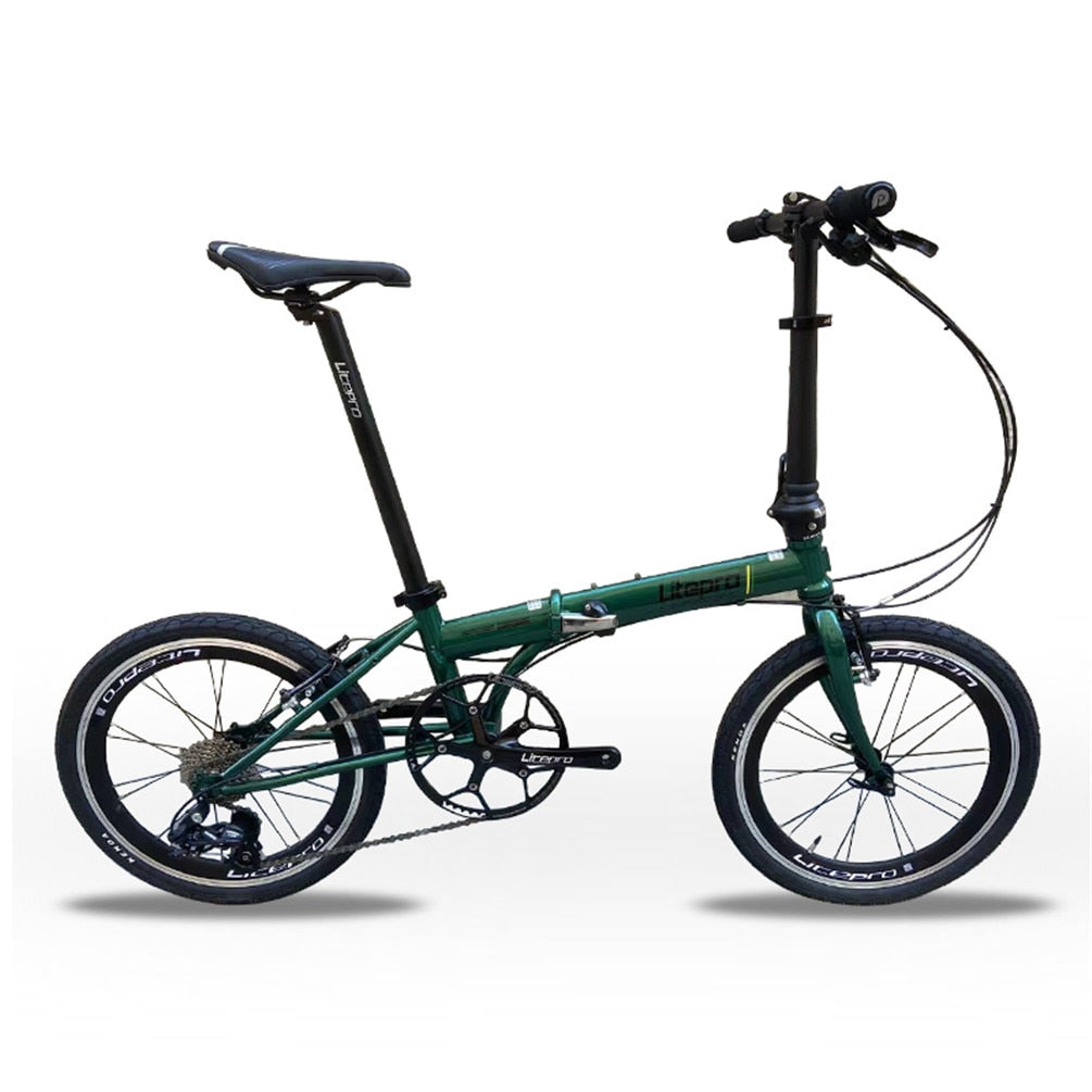 Litepro 20Inch Folding Bike V Brake External 10Speed Bicycle Steel Frame Portable Vehicl