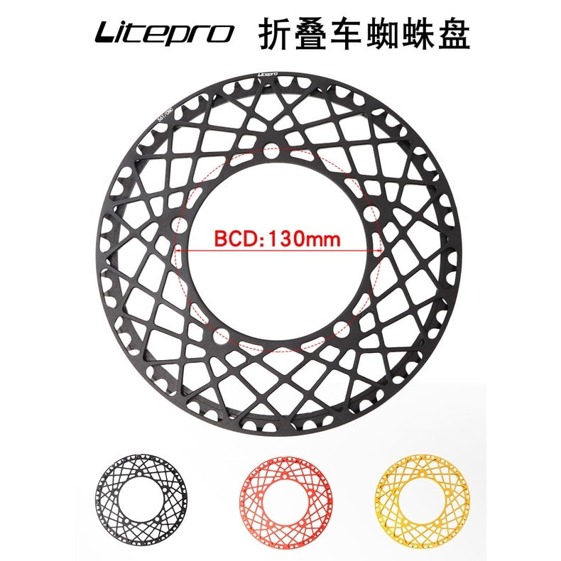 Litepro Elite MTB Folding Bicycle Hollow One-Integrated Crankset Single Chainwheel 53T/56T/58T Spider Sprocket BMX Chainring
