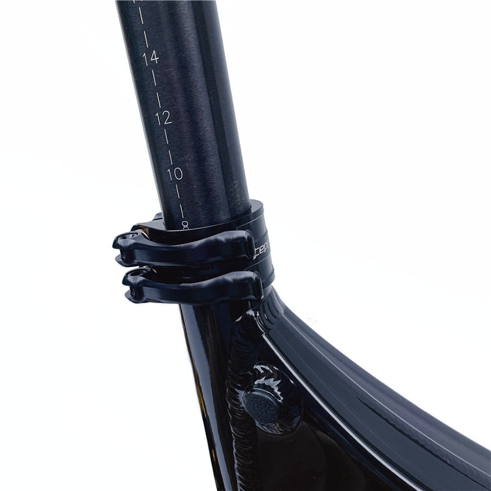 Litepro-Litepro Seat Tube Clip Double-layer Adjustment Buckle Titanium Shaft QR Seatpost Bundle Seat Rod Clamp For Birdy Bicycle