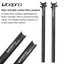 Litepro Carbon Fiber Seatpost for Folding Bikes - 31.8mm/33.9mm x 580mm, 310g/282g, Dual-Bolt Clamp, Gloss/Matte Black